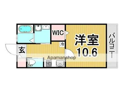 CASA FERIO(1K/1階)の間取り写真