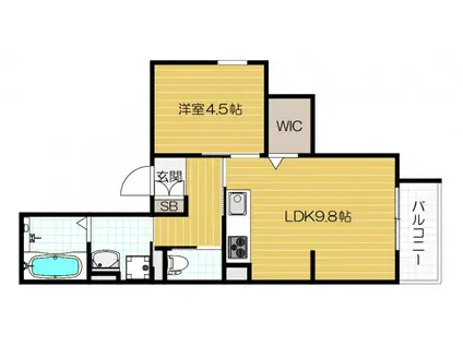 YOURMAISON TENMA(1LDK/1階)の間取り写真