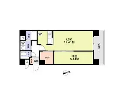 JJ RESIDENCE NISHIKUJO(1LDK/4階)の間取り写真