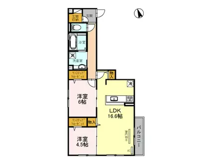 エスペランサ(2LDK/2階)の間取り写真
