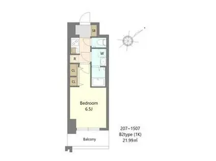 S-RESIDENCE堺BLAZE(1K/14階)の間取り写真