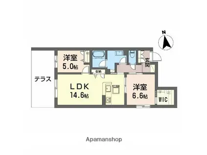 グランステラ鳳(2LDK/1階)の間取り写真