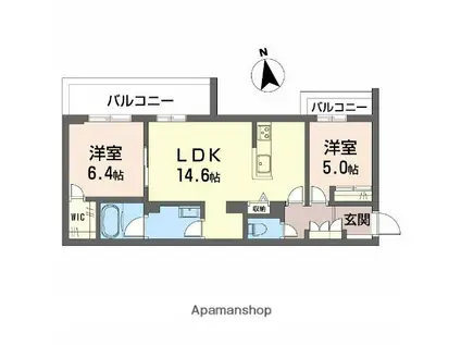 グランステラ鳳(2LDK/2階)の間取り写真