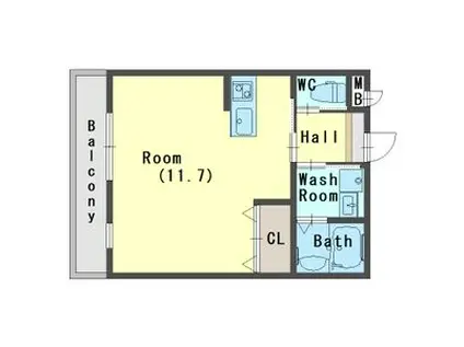 サダルスウド石津(ワンルーム/2階)の間取り写真