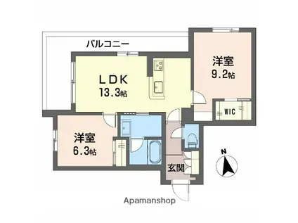 シャーメゾン東雲(2LDK/3階)の間取り写真