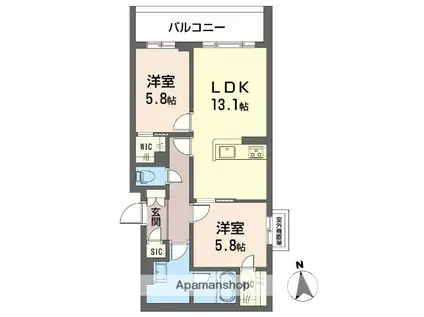 シャーメゾン東雲(2LDK/4階)の間取り写真