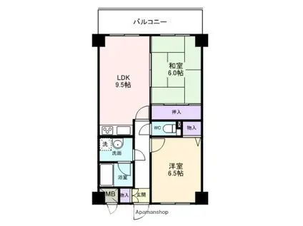 サンセットビュー阪南(2LDK/3階)の間取り写真