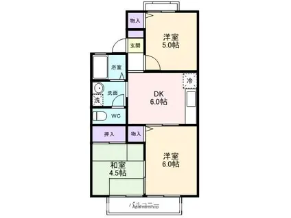 ヴィラ・ロータス(3DK/1階)の間取り写真