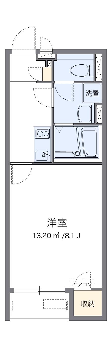 クレイノプルメリア(1K/1階)の間取り写真