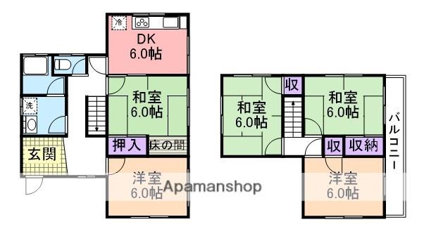 南海電鉄南海本線 鳥取ノ荘駅 徒歩14分 2階建 築50年(5DK)の間取り写真