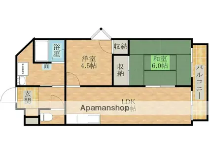 アークビル(2LDK/2階)の間取り写真