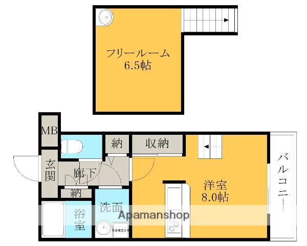 かんまつロックガーデン(ワンルーム/2階)の間取り写真