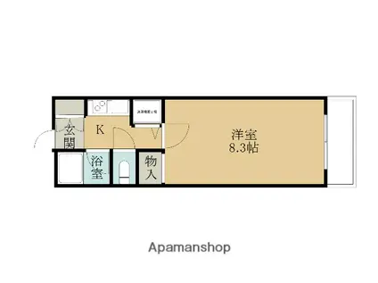 ハピネスイトウ(1K/2階)の間取り写真