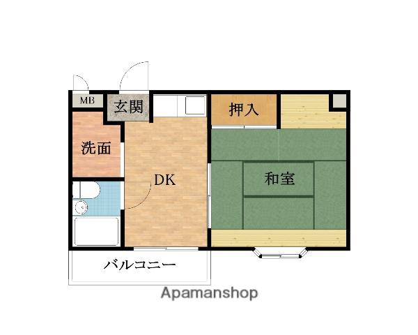 青山マンション(1DK/1階)の間取り写真