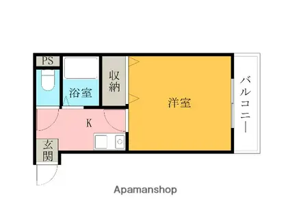 コンフォート春木(1K/4階)の間取り写真