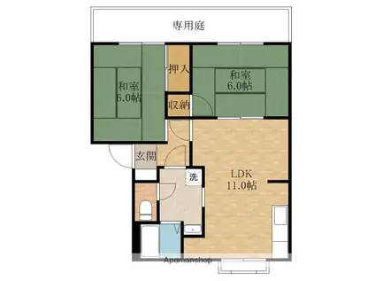 エクセル貝塚(2LDK/1階)の間取り写真