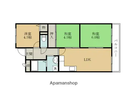 ホワイトウェル(3LDK/1階)の間取り写真