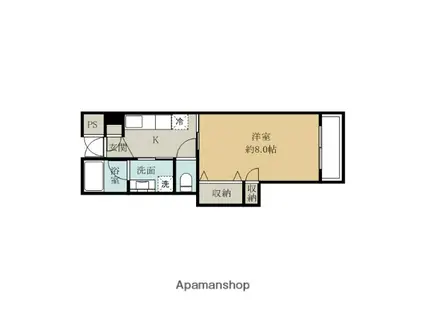 グランシャンブル(1K/2階)の間取り写真