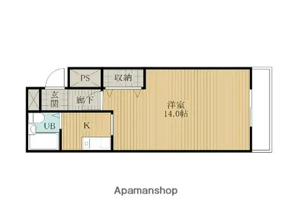 アネーロ岸和田(1K/2階)の間取り写真