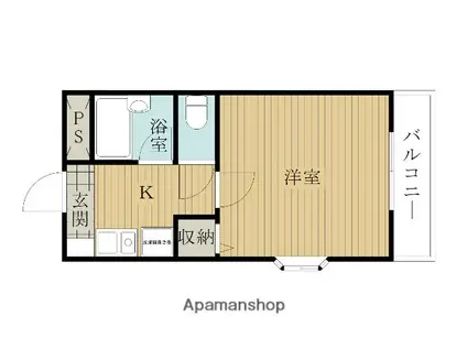 シャルルシャトー(1K/3階)の間取り写真