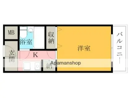 ヤマイチ下松弐番館(1K/2階)の間取り写真