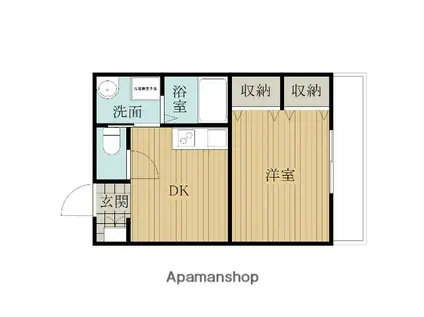 カーサ福田(1DK/1階)の間取り写真