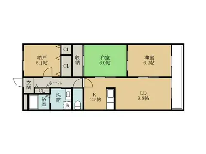 エスポワール21(2SLDK/2階)の間取り写真