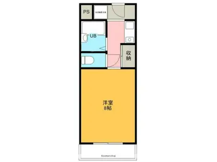 ラヴィアン21(1K/4階)の間取り写真