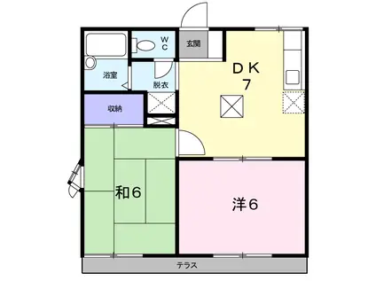 プチパレス・ノバ(2DK/1階)の間取り写真