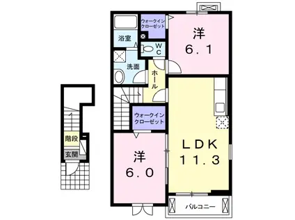 サンシティ(2LDK/2階)の間取り写真