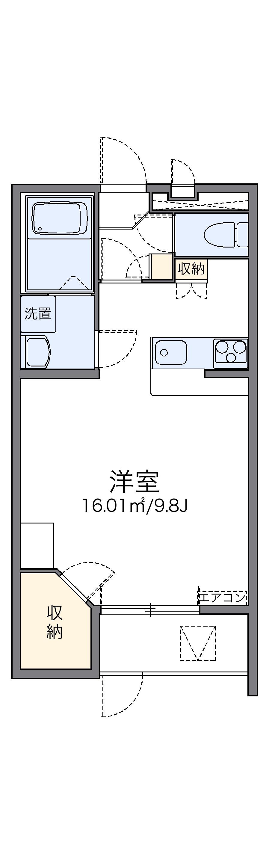 レオパレス我孫子(1K/1階)の間取り写真