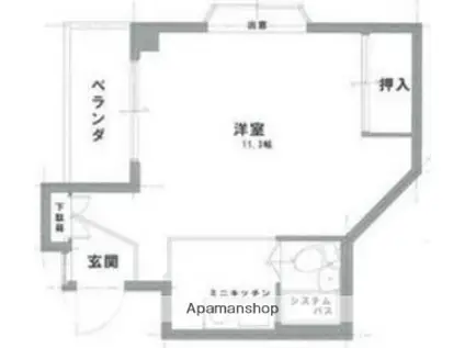 ウェルフェアー光明(ワンルーム/4階)の間取り写真