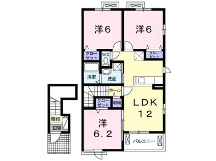 ガーデンハウスKK(3LDK/2階)の間取り写真