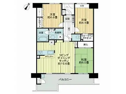 ライオンズマンション貝塚モリス(3LDK/7階)の間取り写真