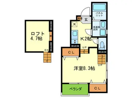エトワール(1K/1階)の間取り写真