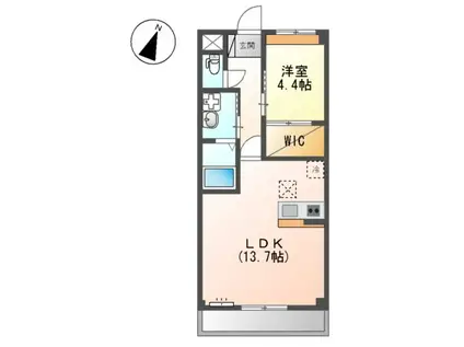 グランドフィルコース(1LDK/1階)の間取り写真