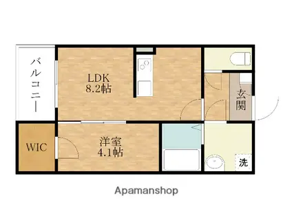 ジーメゾン岸和田スフィール(1LDK/3階)の間取り写真