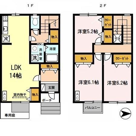 クレール琴山 E棟(3LDK)の間取り写真