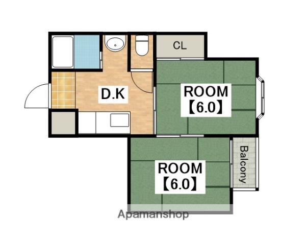 吉岡マンション(2DK/3階)の間取り写真