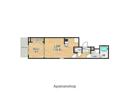 ジーメゾン岸和田グランシア (1LDK/1階)の間取り写真