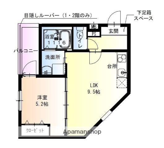 フジパレス岸和田駅前Ⅰ番館(1LDK/2階)の間取り写真