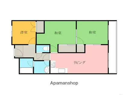 フィアテル岸和田(3LDK/1階)の間取り写真