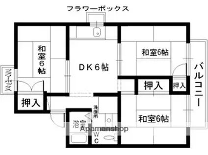 ハイツ井上(3DK/2階)の間取り写真