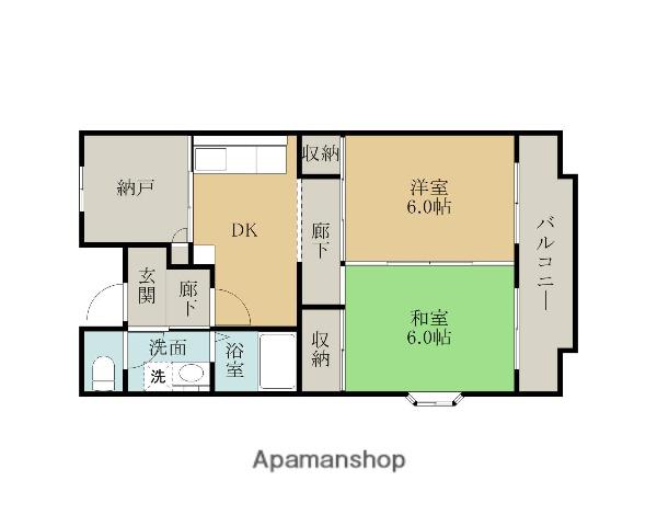 アンド・ユー岸和田(3DK/4階)の間取り写真