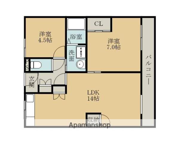 共立マンション小松里(2LDK/2階)の間取り写真