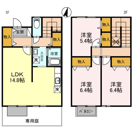 エスト・エトワール A(3LDK)の間取り写真