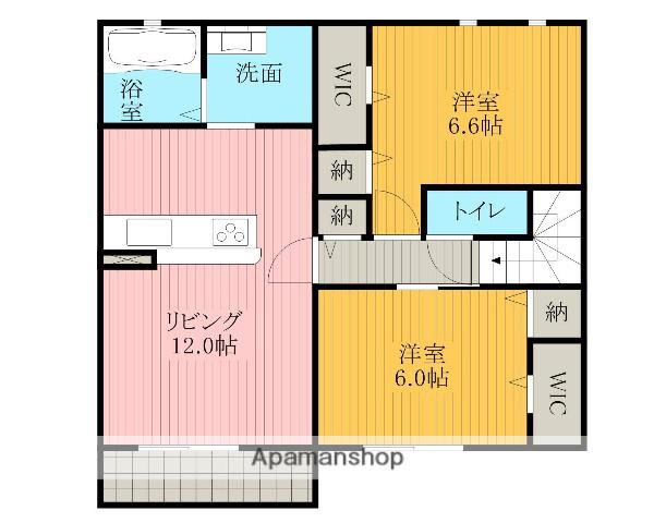 AGAPANTHUS(2LDK/2階)の間取り写真