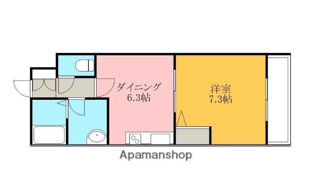 ロージエットコート(1DK/2階)の間取り写真