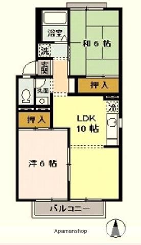 サニーグリーン北喜(2LDK/2階)の間取り写真