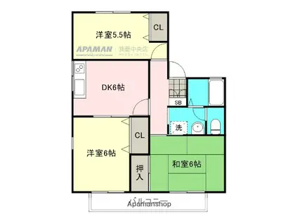 アビテ箕面A棟(3DK/2階)の間取り写真